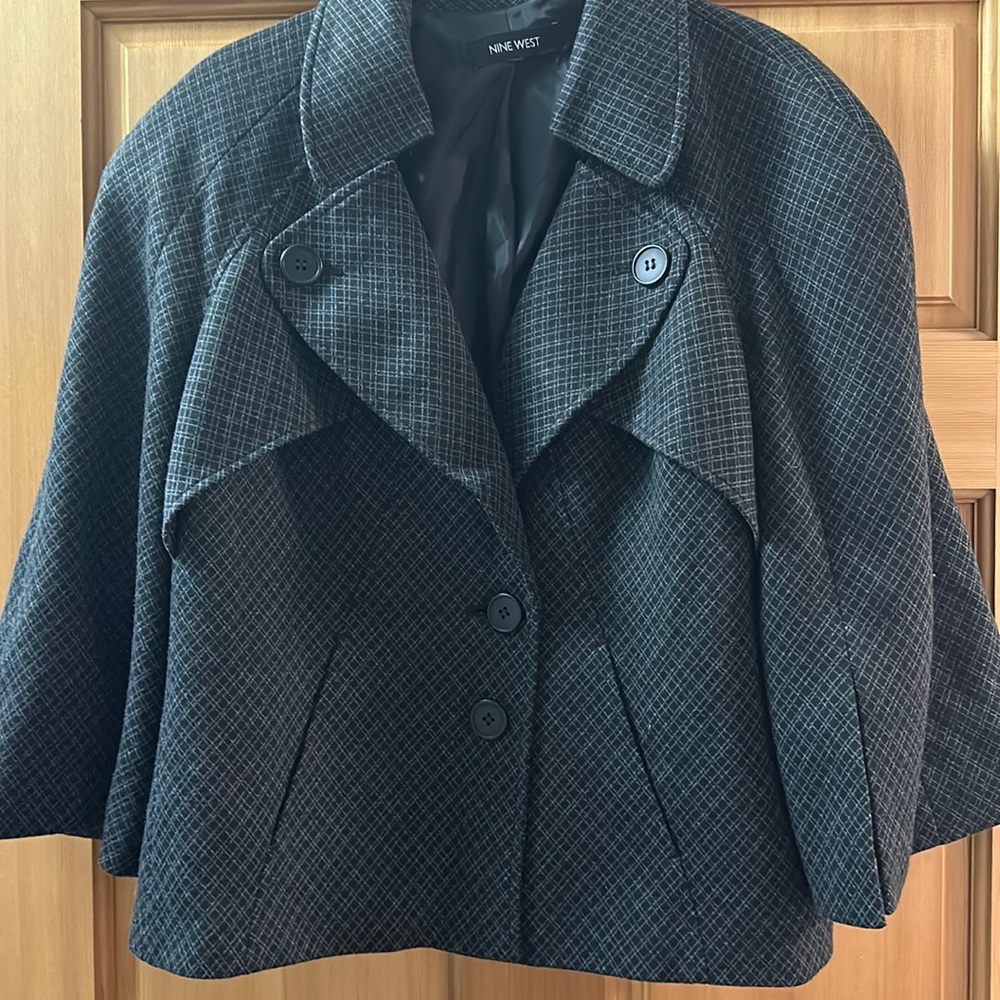 Nine West. Black and Gray cropped jacket.